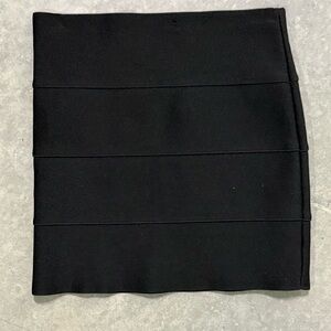 Pleasure Doing Business Black Bandage Bodycon Mini Skirt Rubber Stretch Clubwear